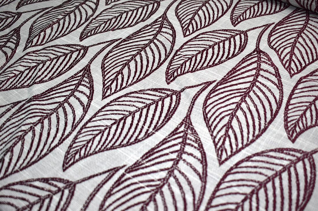 Wine & Cream Wine/Cream Leaves Printed Furnishing Upholstery Curtain…