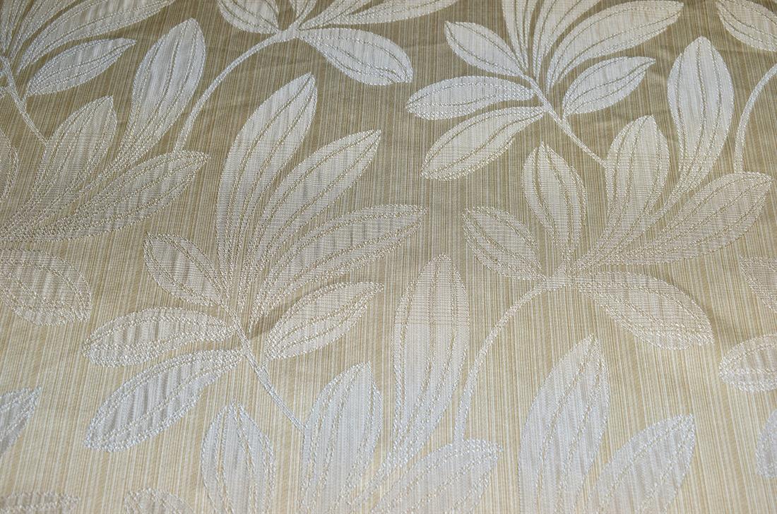 Beige Leaves Printed Furnishing Upholstery Curtain Fabric
