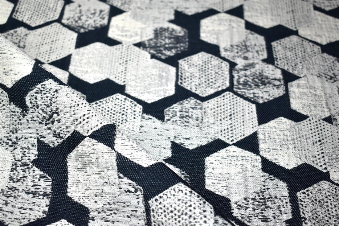 Navy Printed Furnishing Upholstery Curtain Fabric