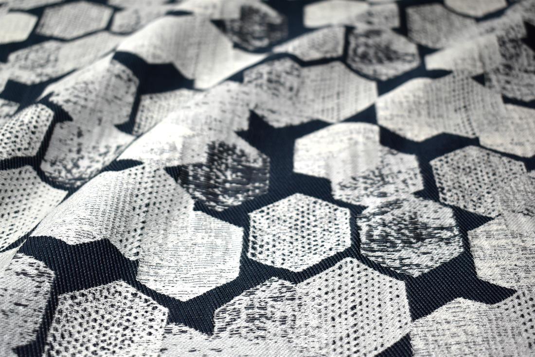 Navy Printed Furnishing Upholstery Curtain Fabric