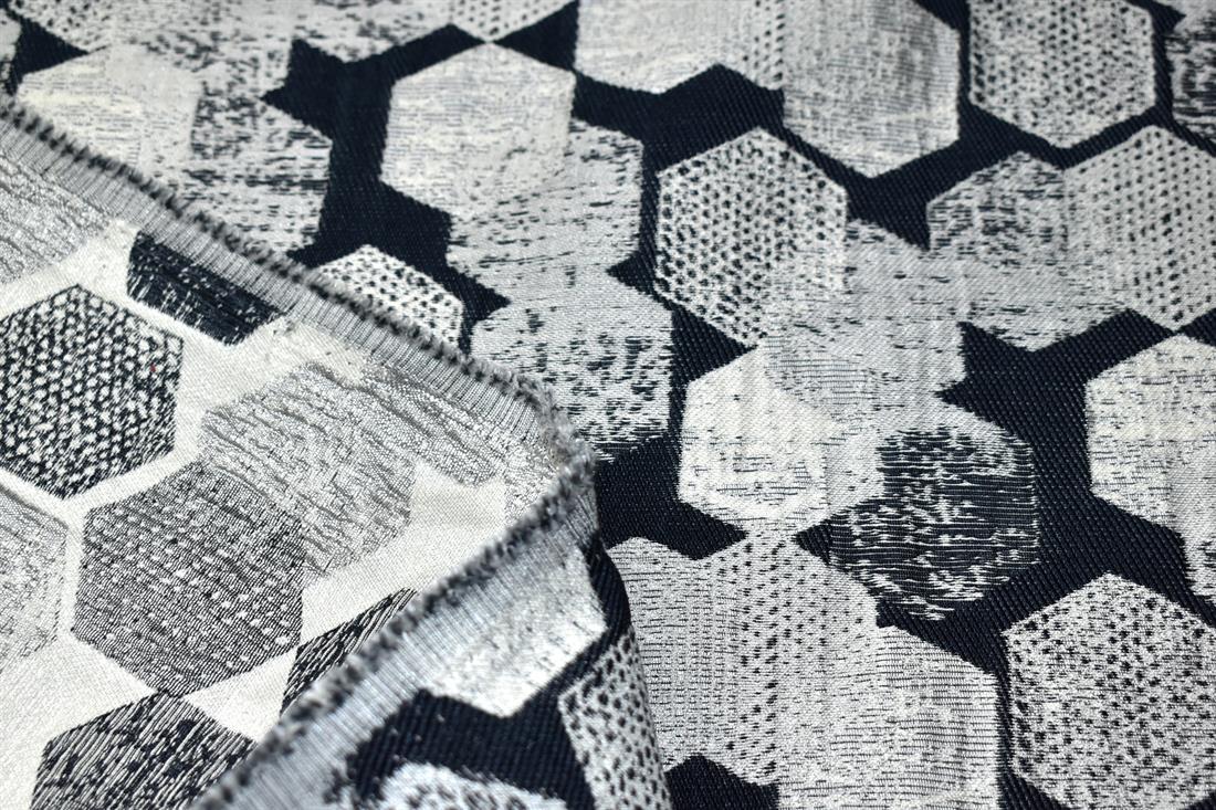 Navy Printed Furnishing Upholstery Curtain Fabric