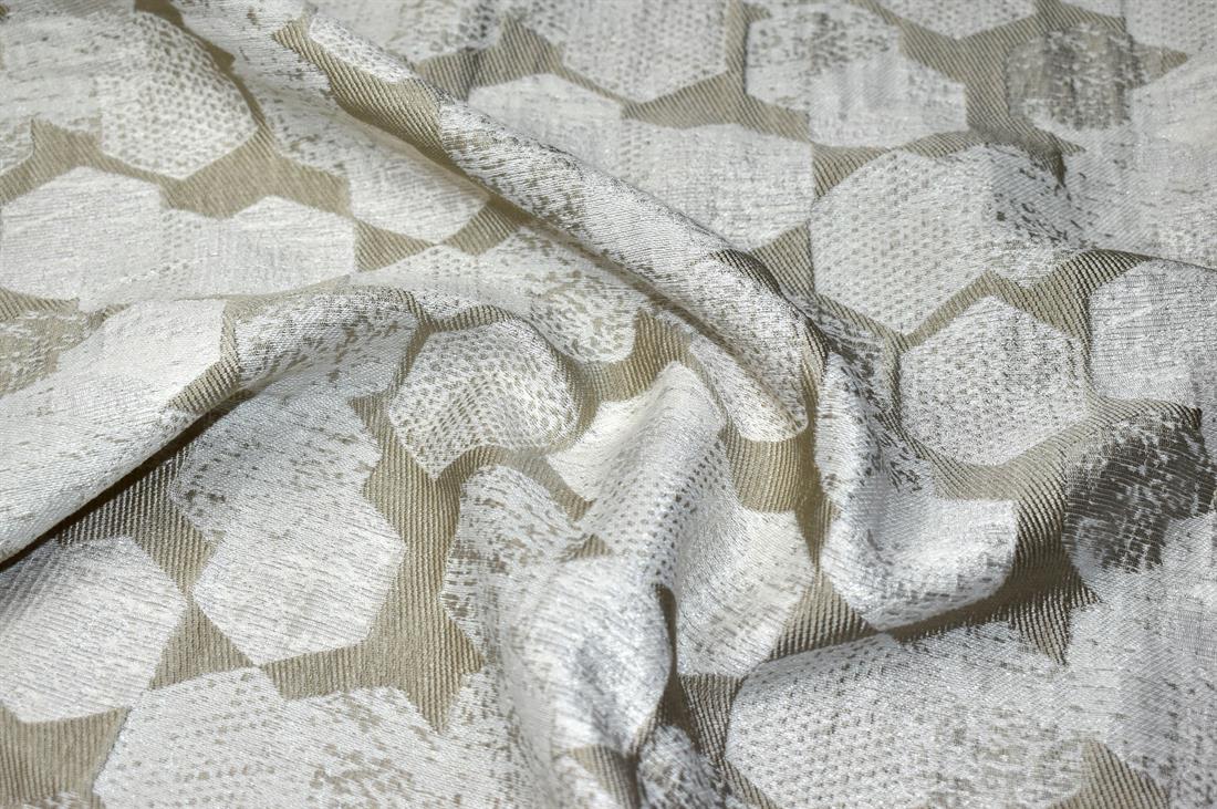 Beige Printed Furnishing Upholstery Curtain Fabric