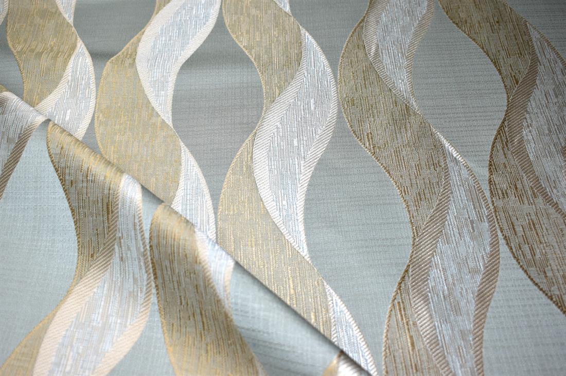 Beige & Grey Printed Furnishing Upholstery Curtain Fabric