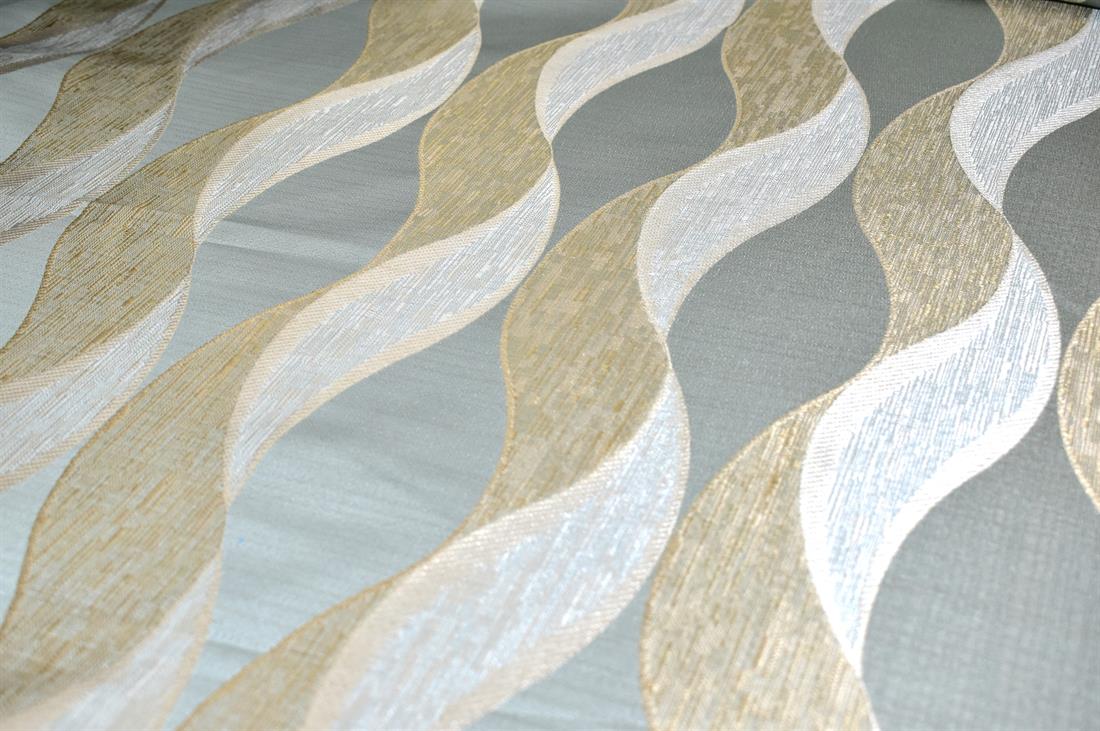 Beige & Grey Printed Furnishing Upholstery Curtain Fabric