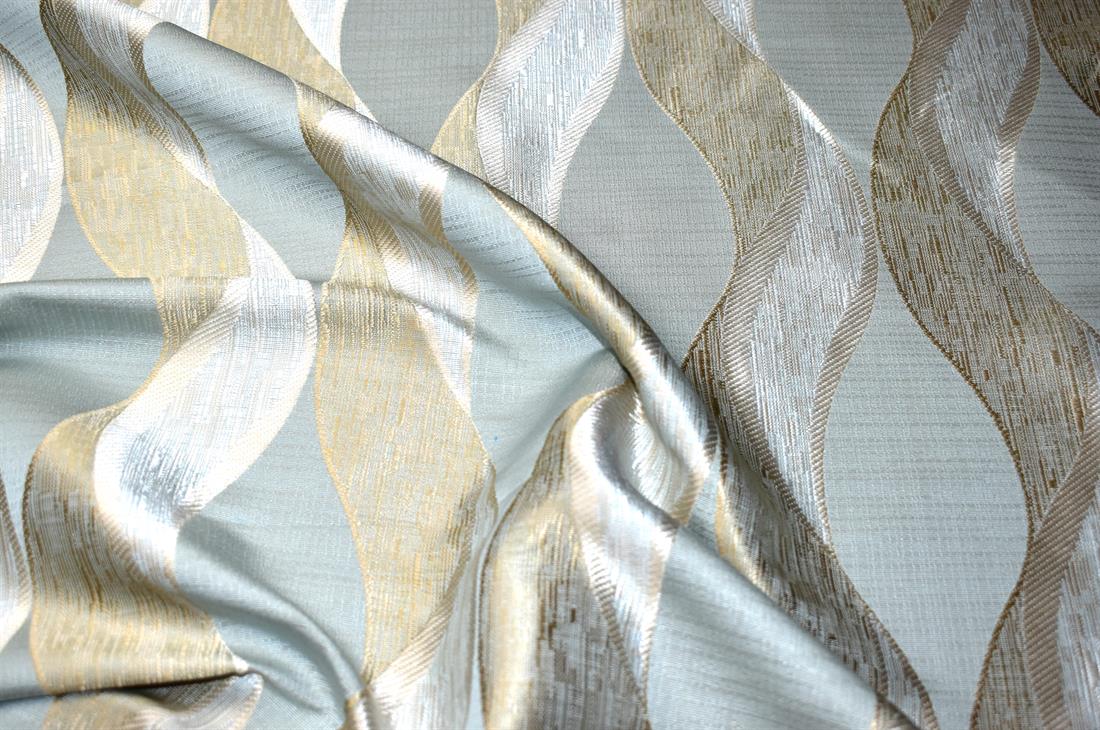 Beige & Grey Printed Furnishing Upholstery Curtain Fabric