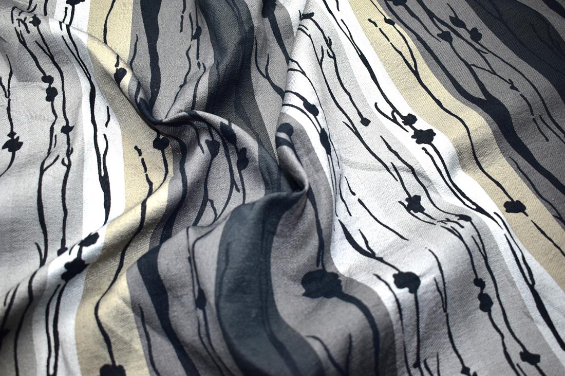 Navy Printed Furnishing Upholstery Curtain Fabric