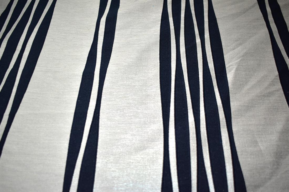 Navy & Cream Printed Furnishing Upholstery Curtain Fabric