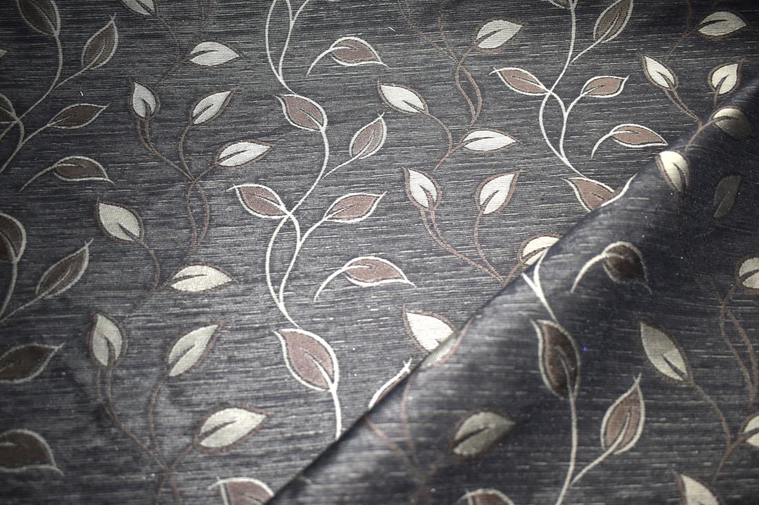 Black & Brown Printed Furnishing Upholstery Curtain Fabric