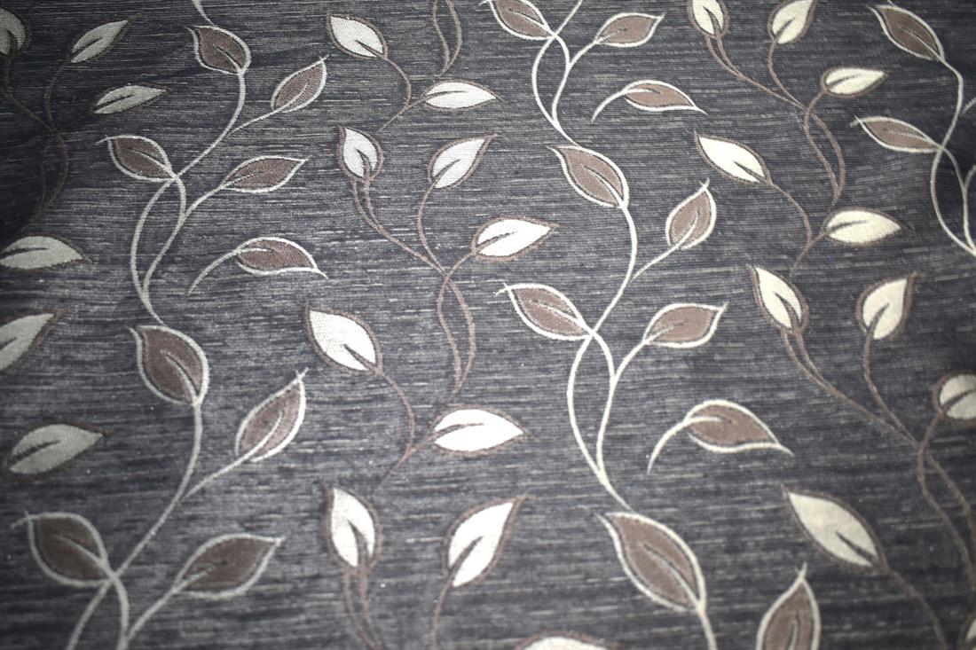 Black & Brown Printed Furnishing Upholstery Curtain Fabric