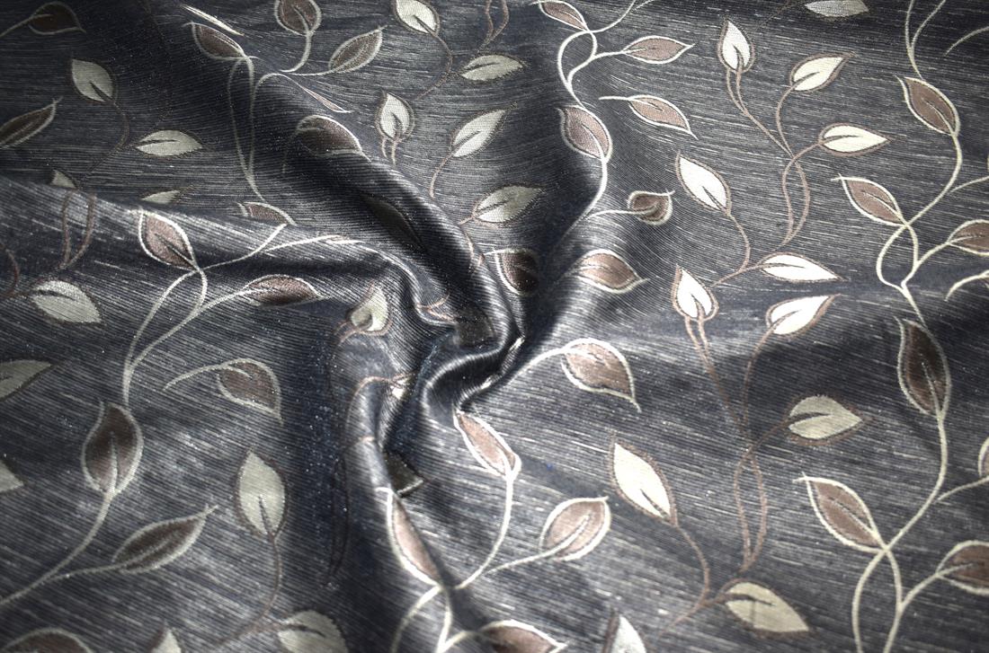 Black & Brown Printed Furnishing Upholstery Curtain Fabric