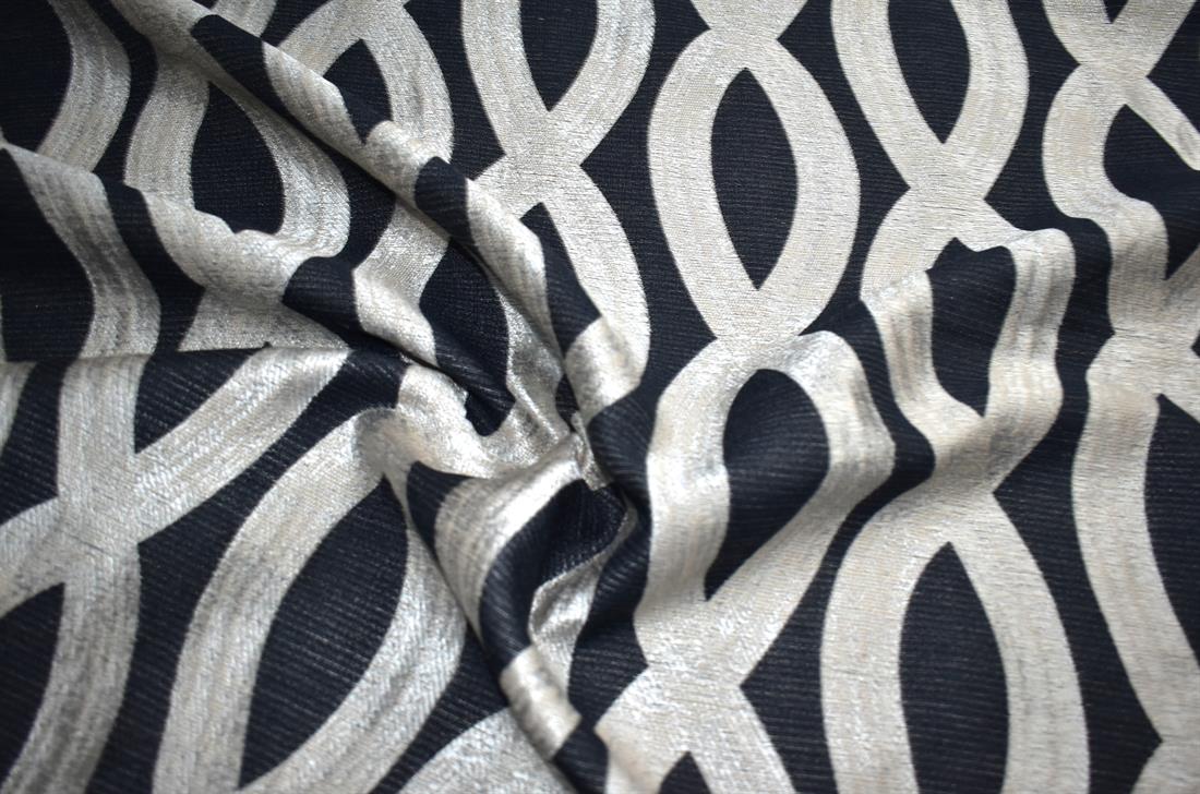 Black & Cream Curaing Fabric Furnishing Upholstery