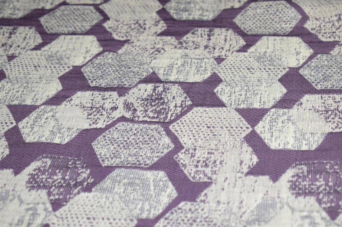Lilac & Beige Printed Furnishing Upholstery Curtain Fabric