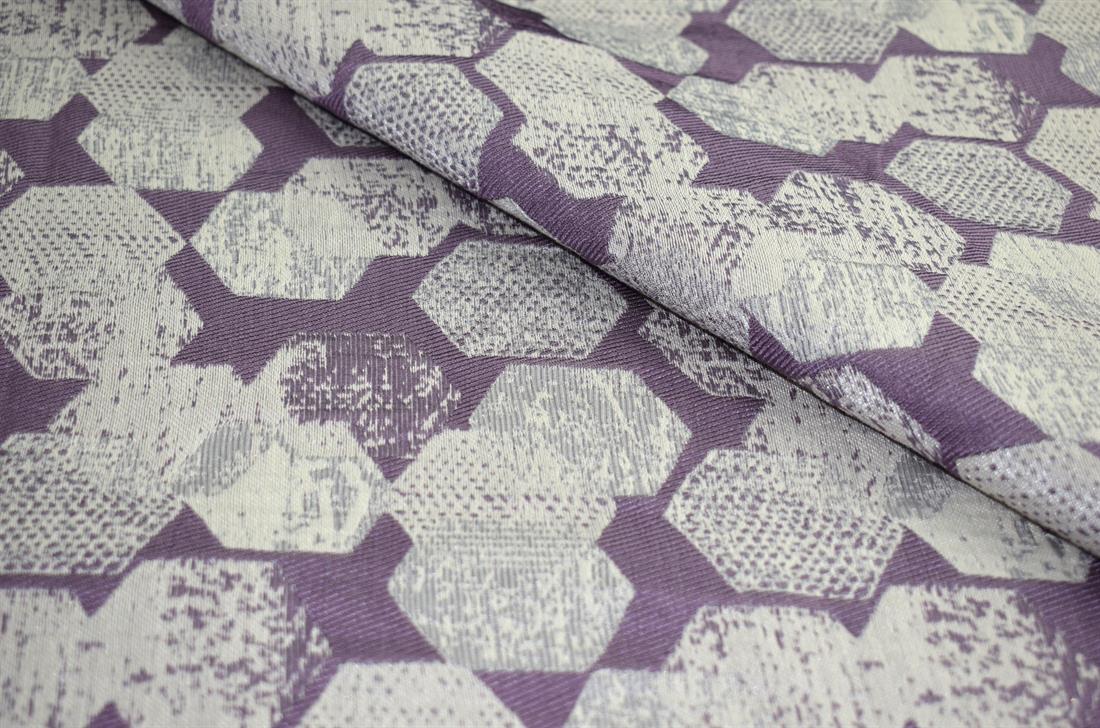 Lilac & Beige Printed Furnishing Upholstery Curtain Fabric