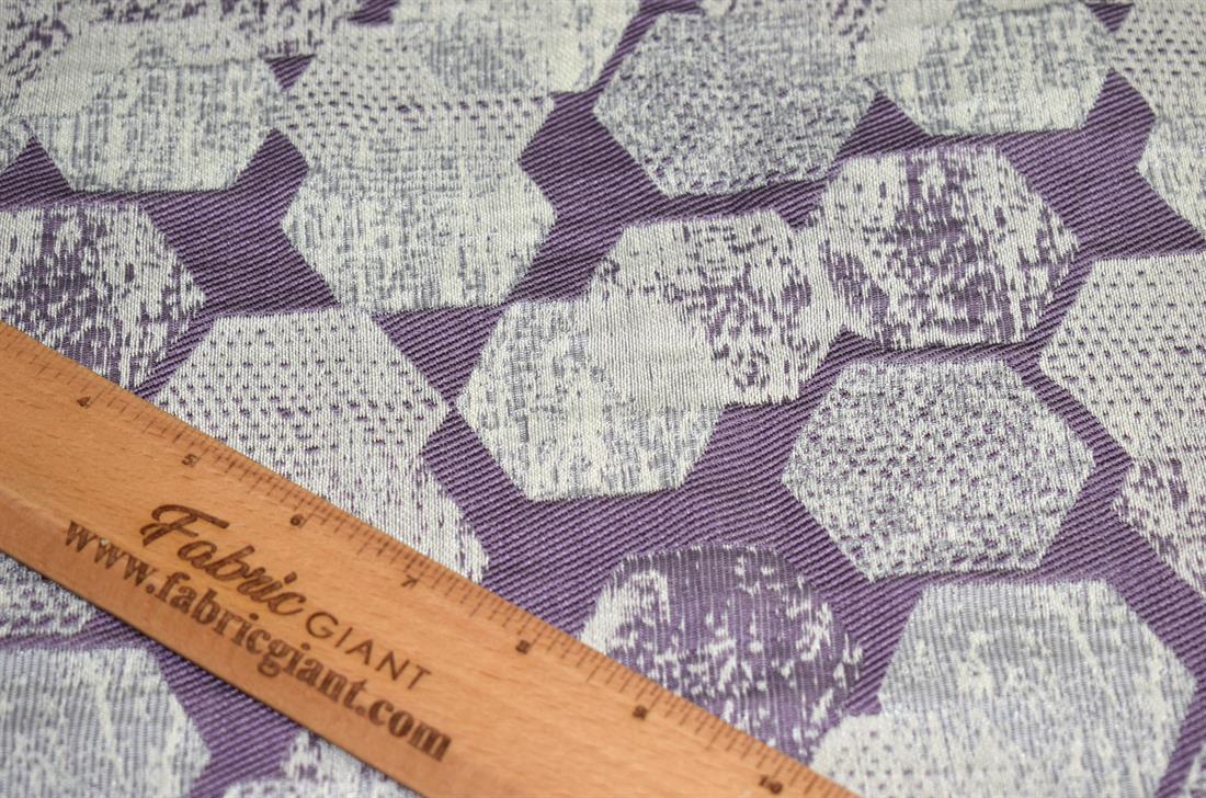 Lilac & Beige Printed Furnishing Upholstery Curtain Fabric