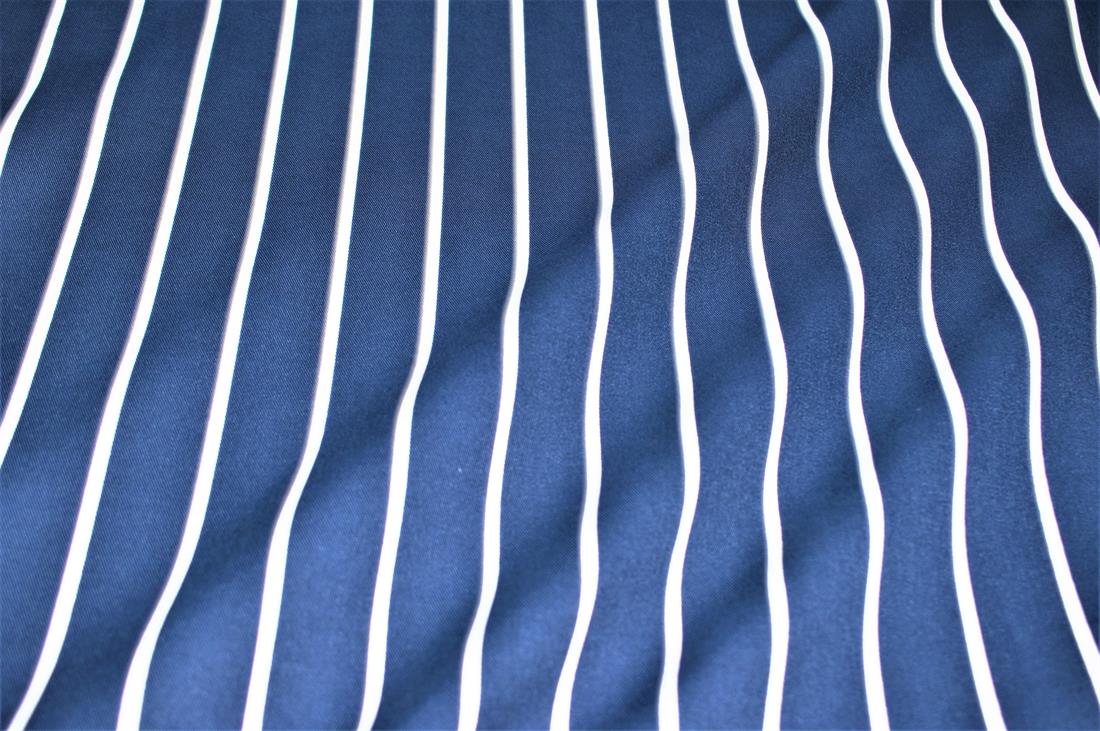 Navy & White Printed Denim Fabrics