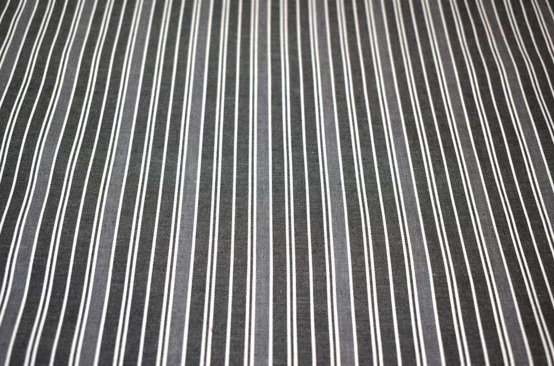 Grey & Black Strips Medium Weight Washed Denim