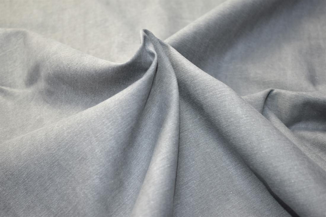 Silver Grey Medium Weight Washed Denim