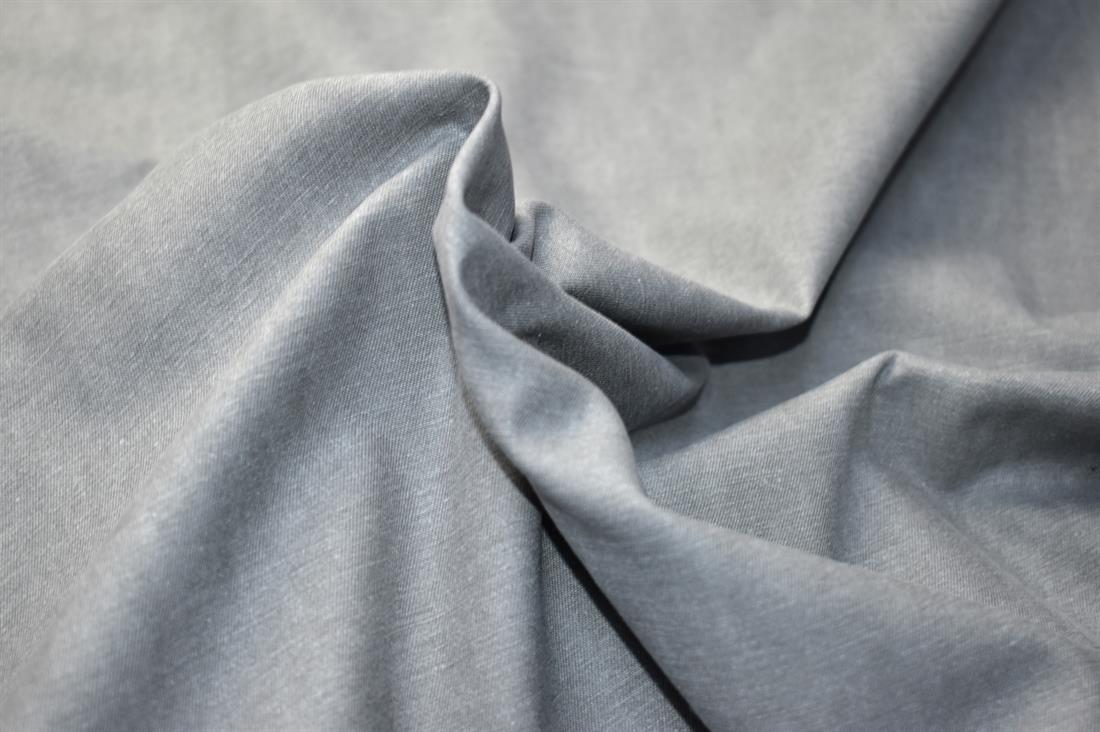 Silver Grey Medium Weight Washed Denim