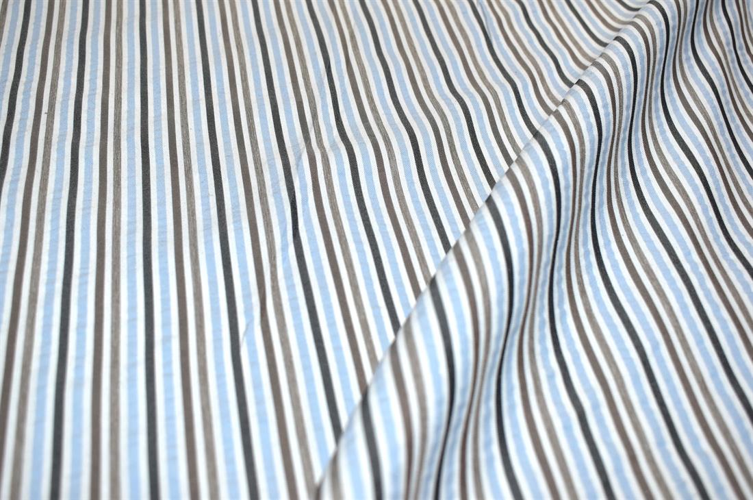 Blue Strips Washed Denim Fabric Material