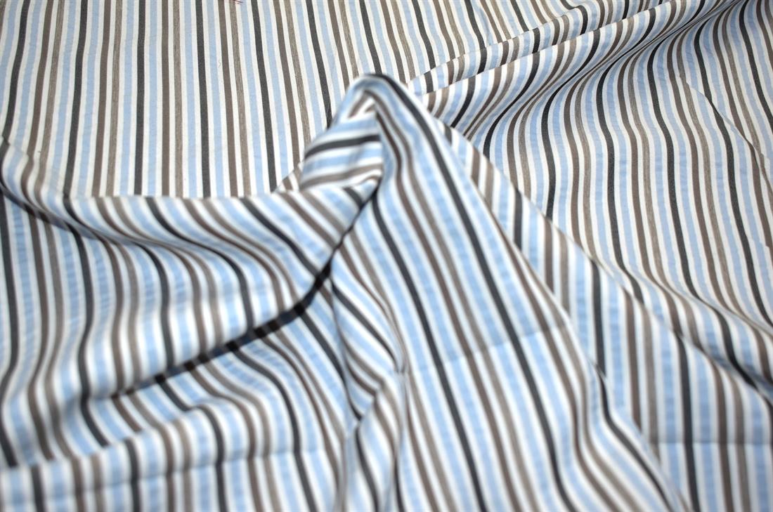 Blue Strips Washed Denim Fabric Material