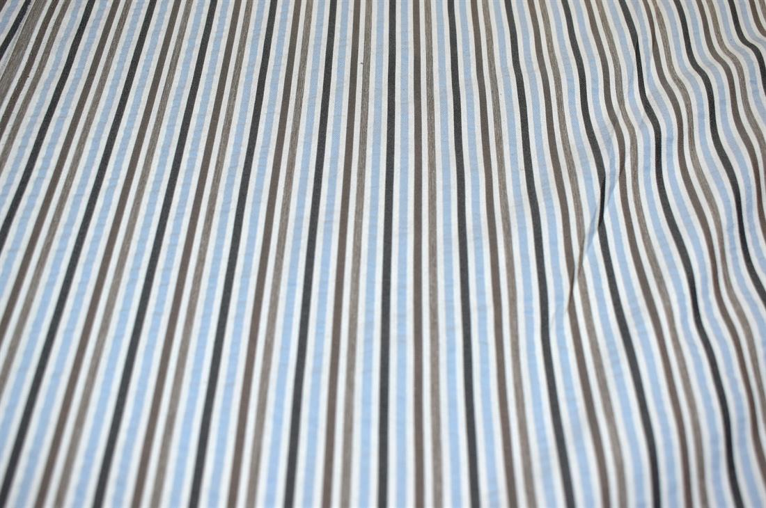 Blue Strips Washed Denim Fabric Material