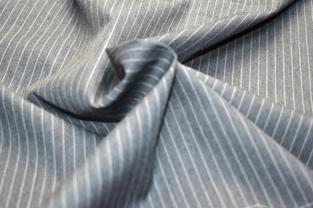 Grey Strips Lightweight Washed Denim