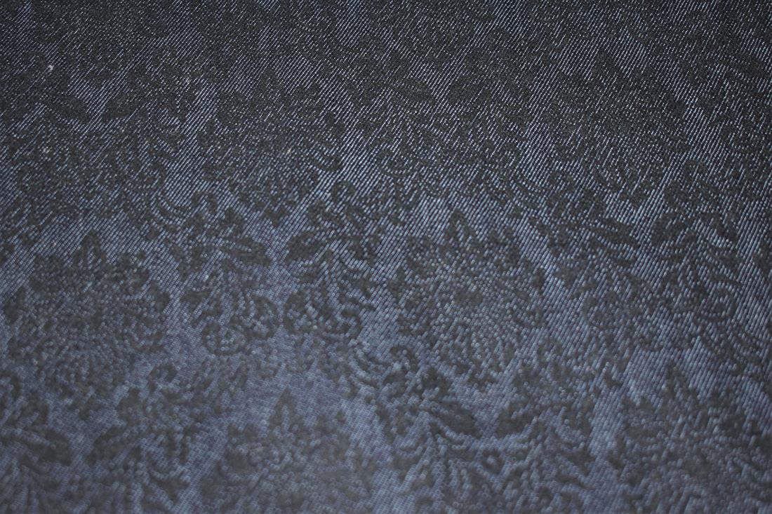Black & Navy Printed Denim Fabric