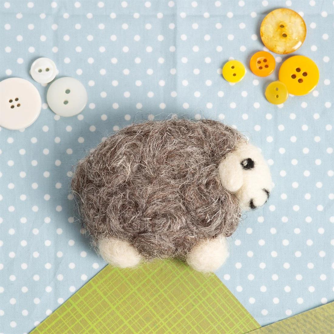 Herdwick Sheep Brooch Needle Felting Kit
