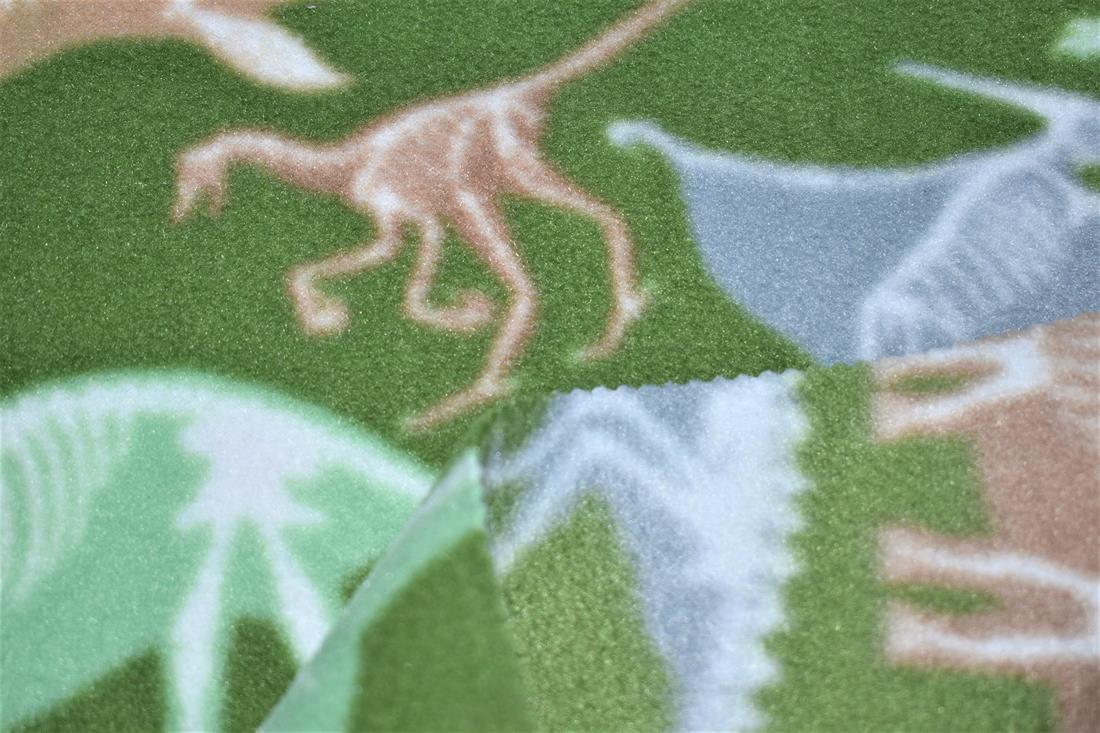 Dark Olive Dino Bones Printed Polar Fleece