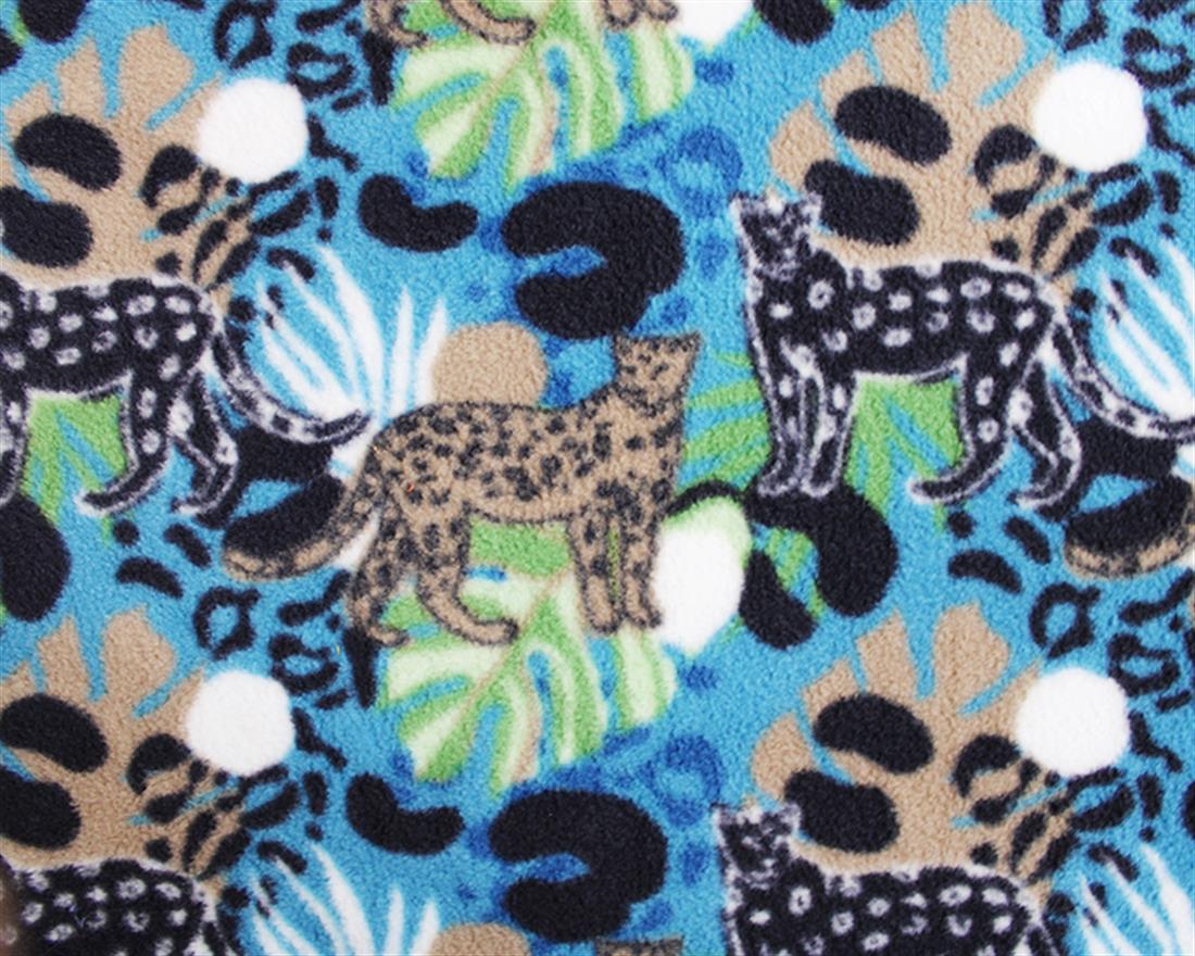 Denim Jungle Leopard Printed Polar Fleece