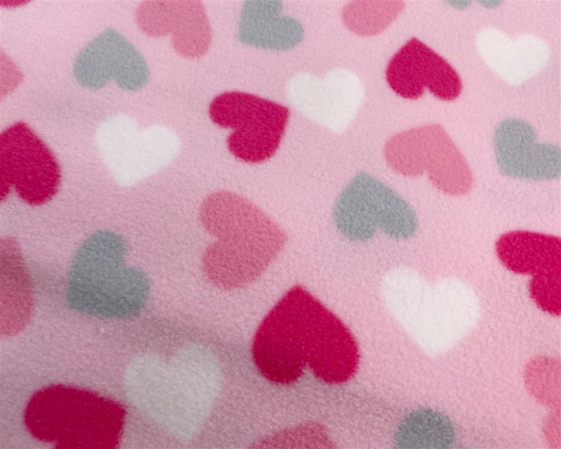 Pink Love Hearts Polar Fleece