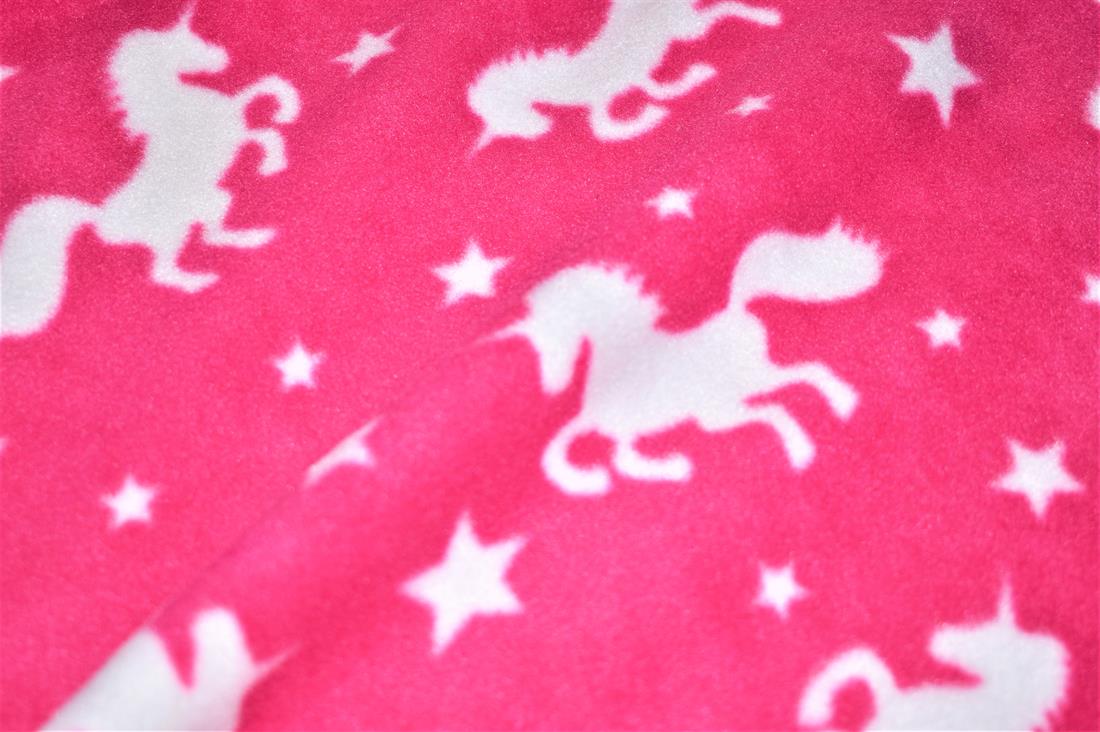 Dark Pink Unicorn Printed Fleece