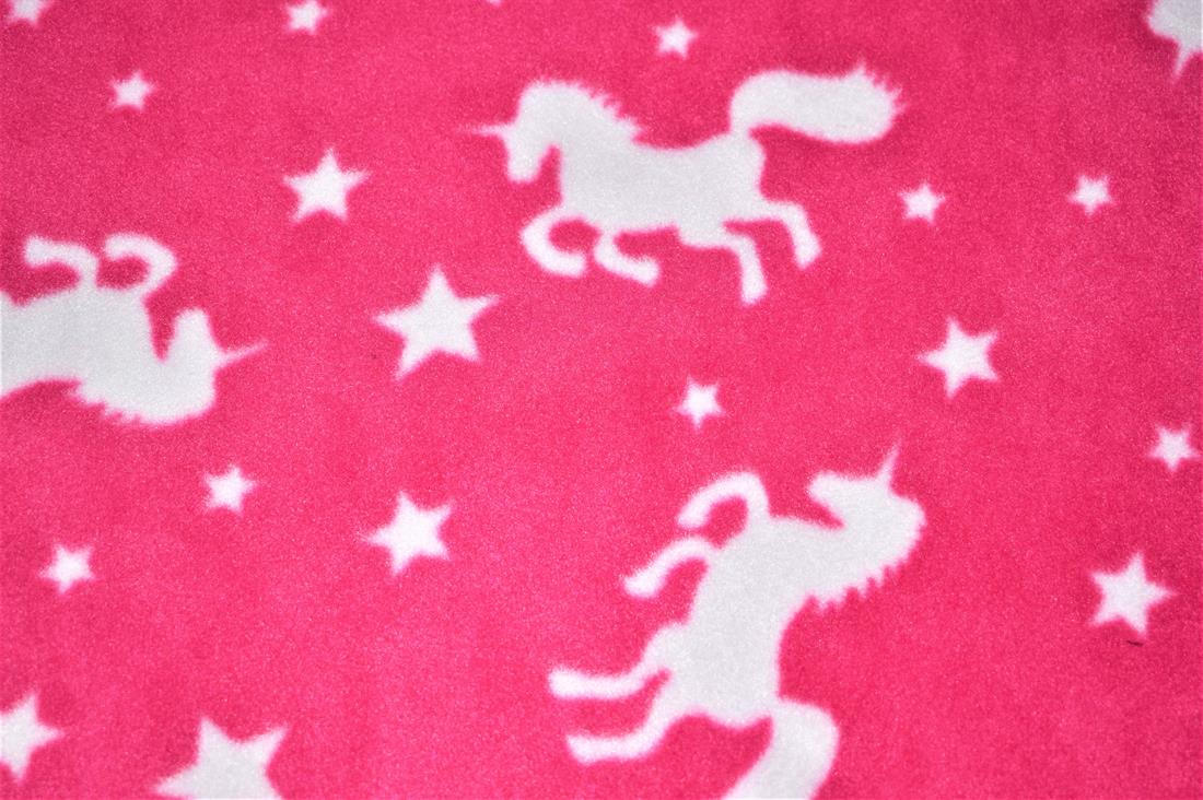 Dark Pink Unicorn Printed Fleece