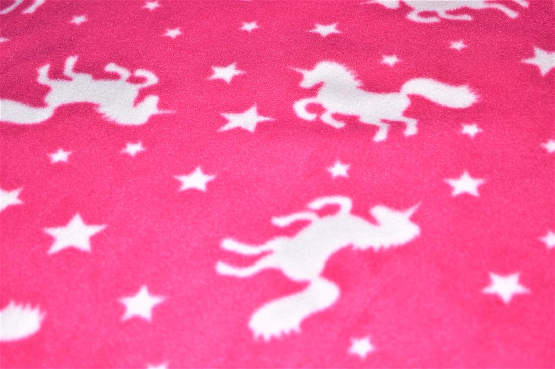 Dark Pink Unicorn Printed Fleece