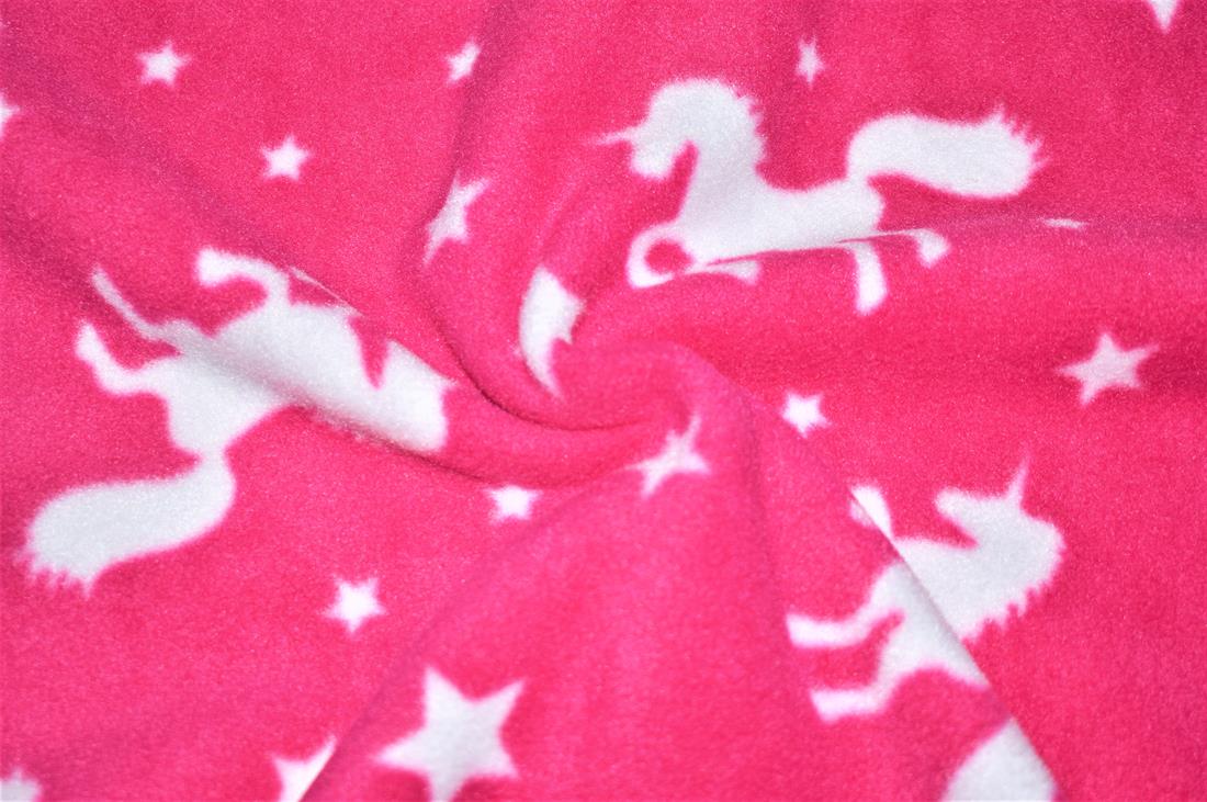Dark Pink Unicorn Printed Fleece
