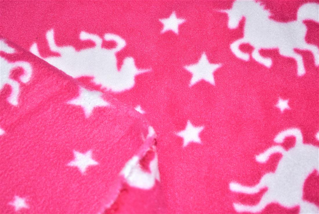 Dark Pink Unicorn Printed Fleece