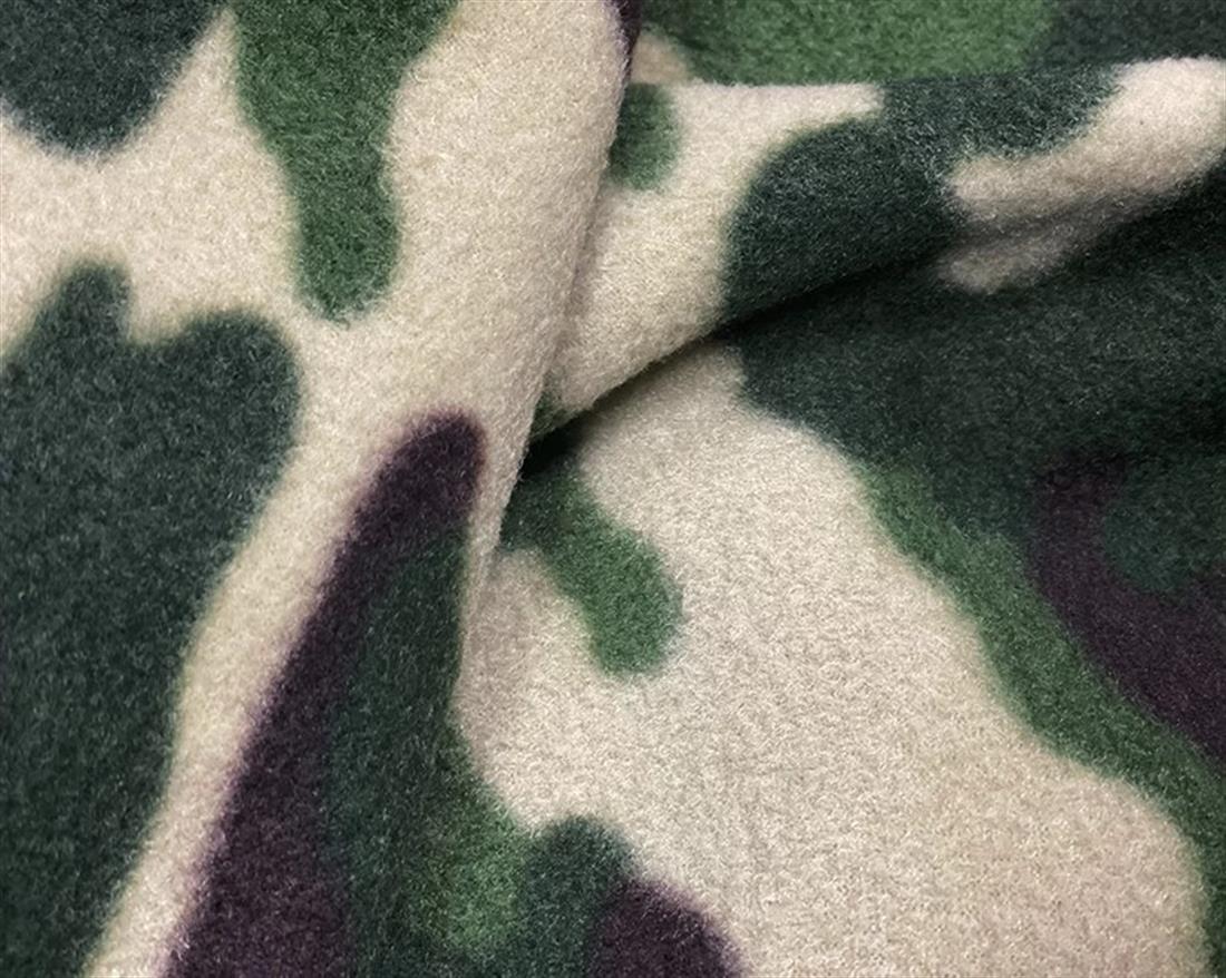 Green Campuflage Fleece Printed Fabric