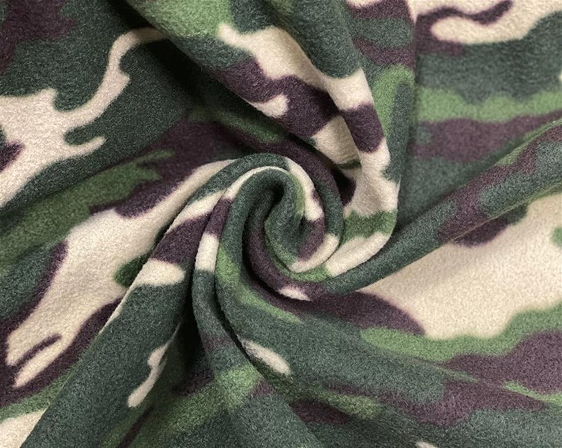 Green Campuflage Fleece Printed Fabric