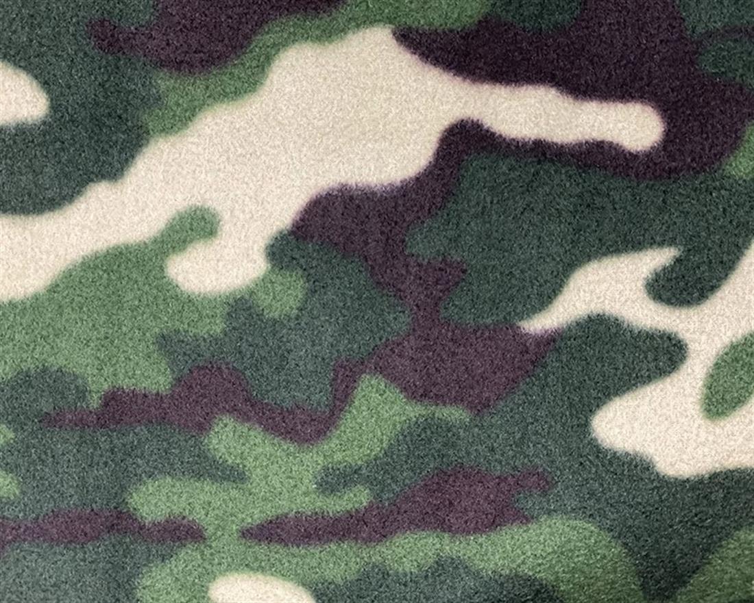 Green Campuflage Fleece Printed Fabric