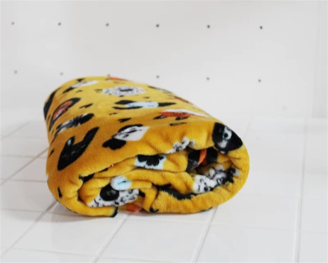 Mustard Cute Animals Cuddle Fleece