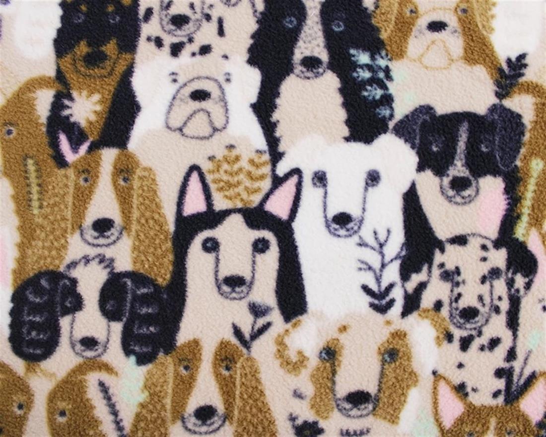 Warm Sand Cute Dogs Printed Polar Fleece