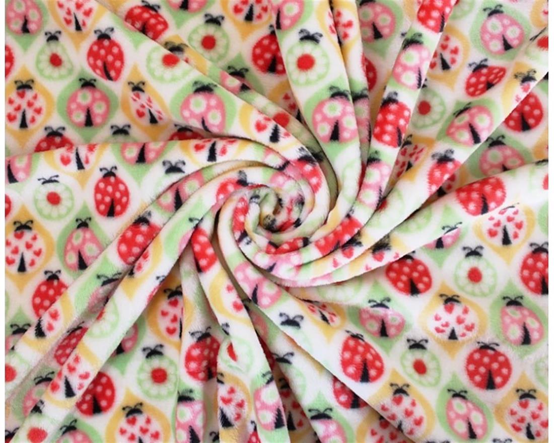 Cream Groovy Ladybird Cuddle Fleece