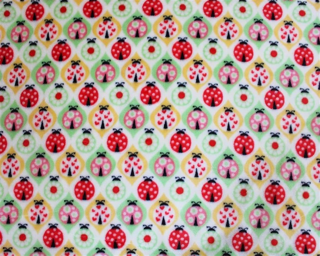 Cream Groovy Ladybird Cuddle Fleece