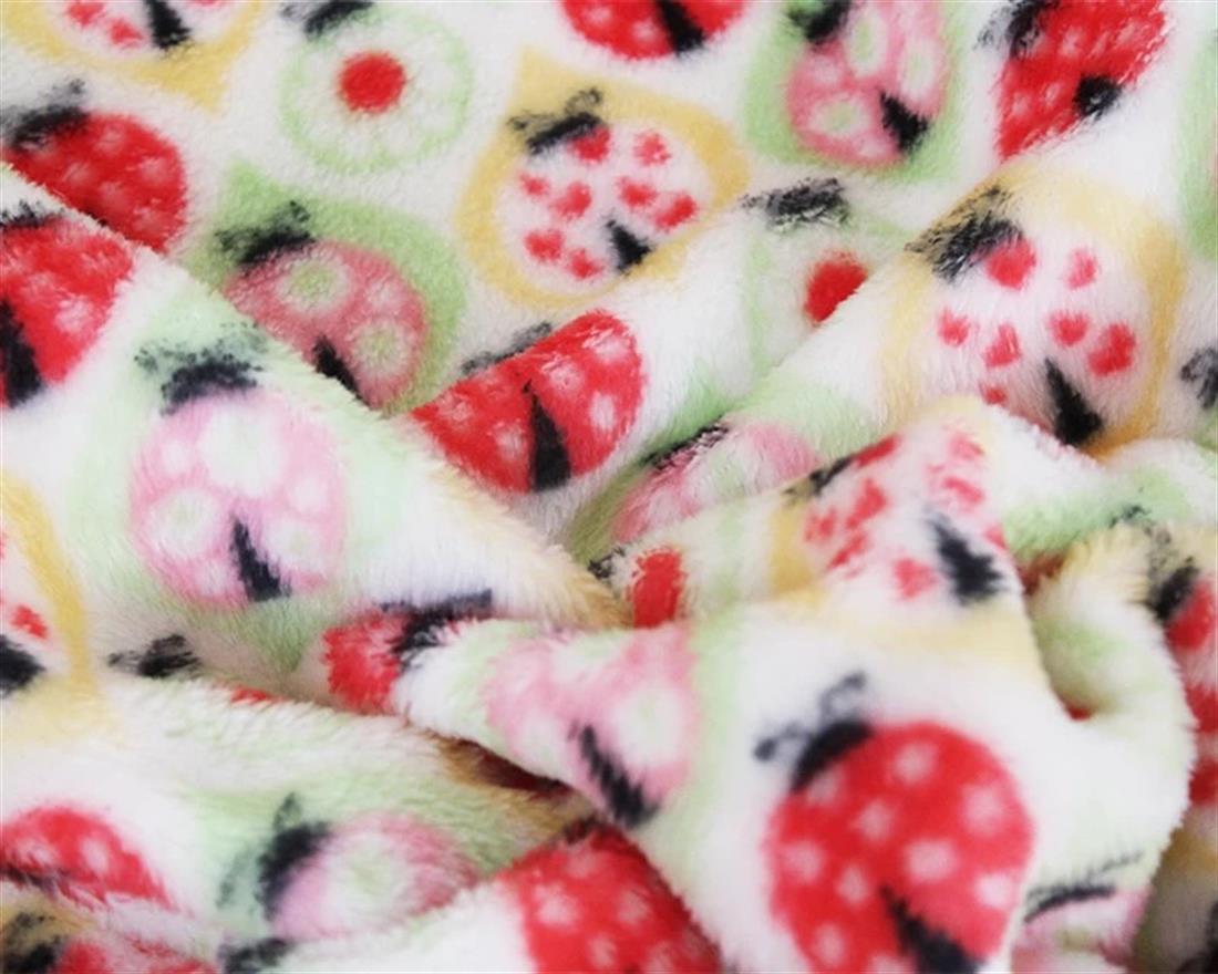 Cream Groovy Ladybird Cuddle Fleece