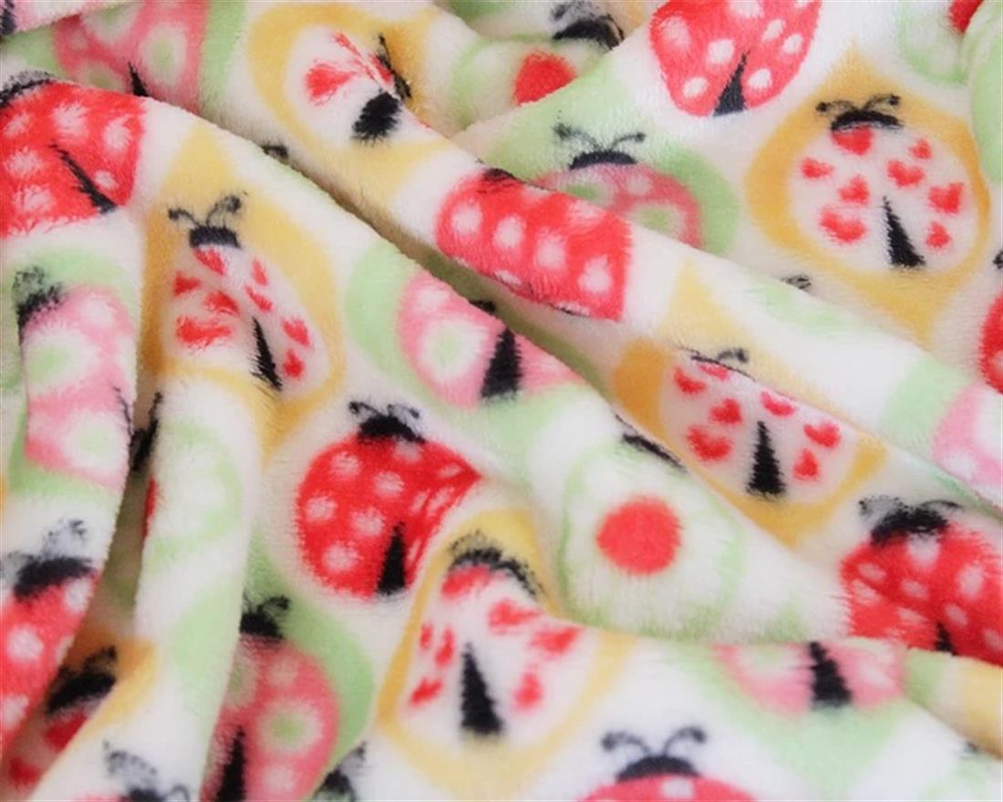 Cream Groovy Ladybird Cuddle Fleece