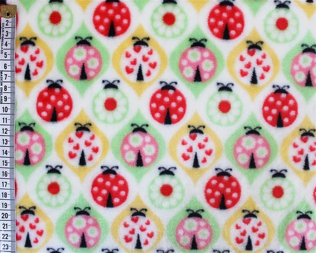 Cream Groovy Ladybird Cuddle Fleece