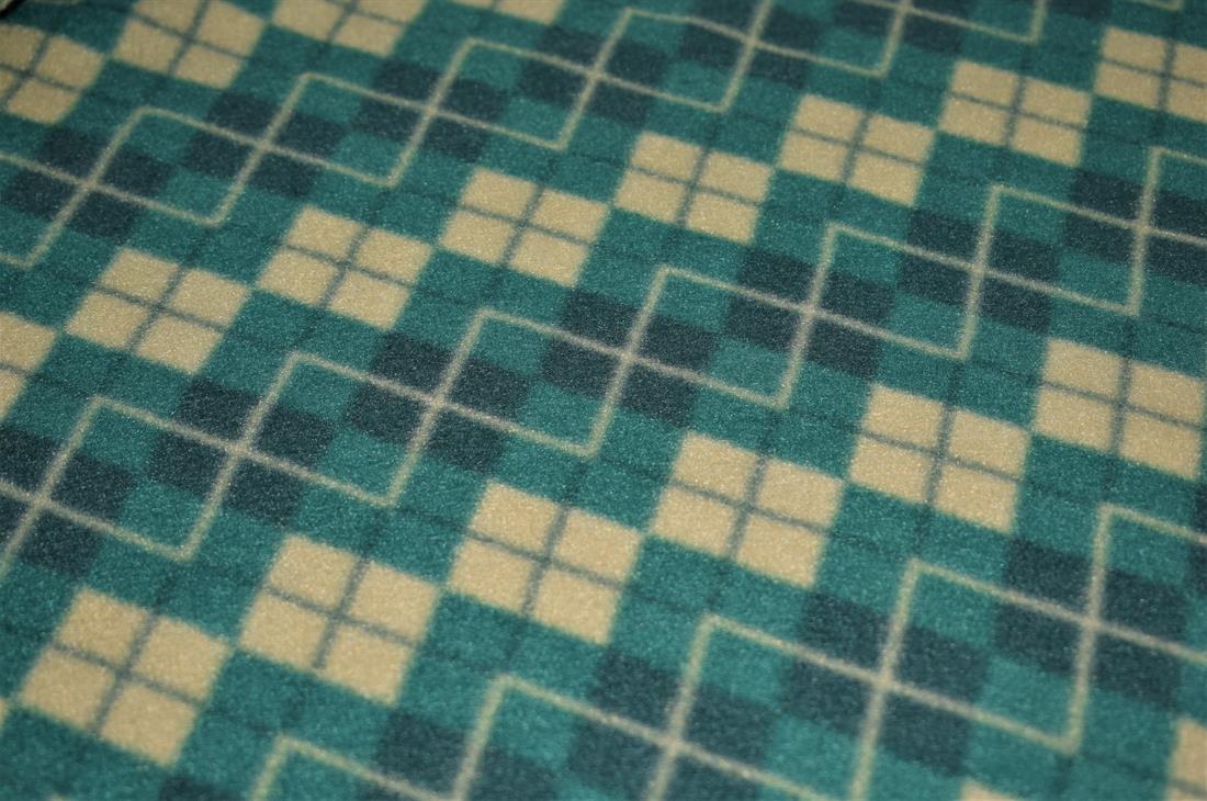 Teal Triangles Print Fleece Fabric