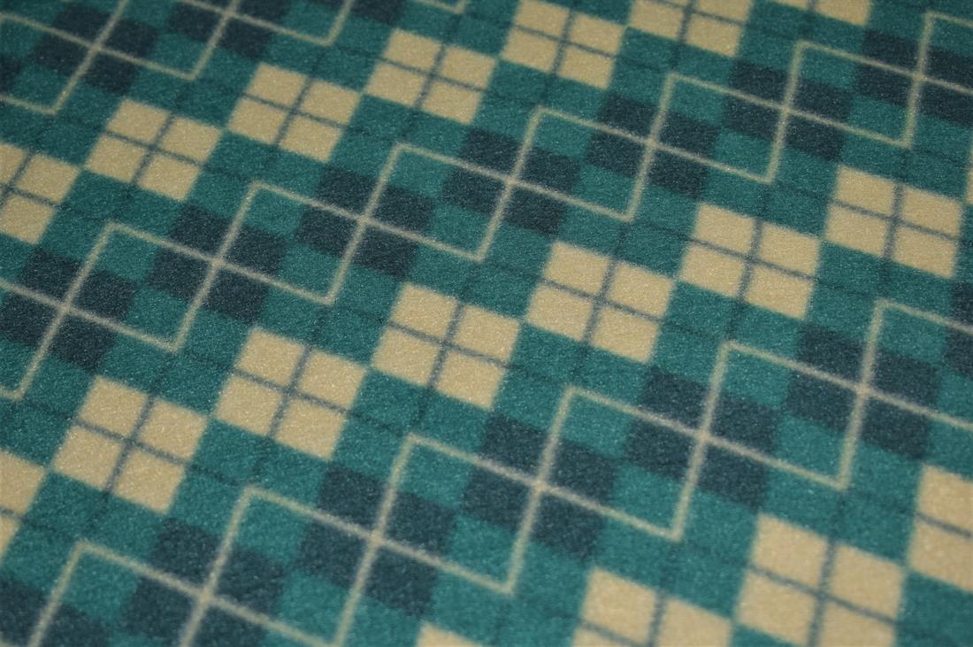 Teal Triangles Print Fleece Fabric
