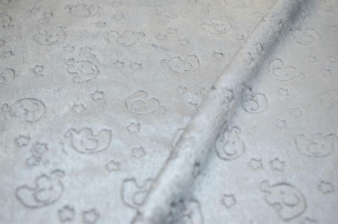 Grey Elephants Fleece Printed Fabric