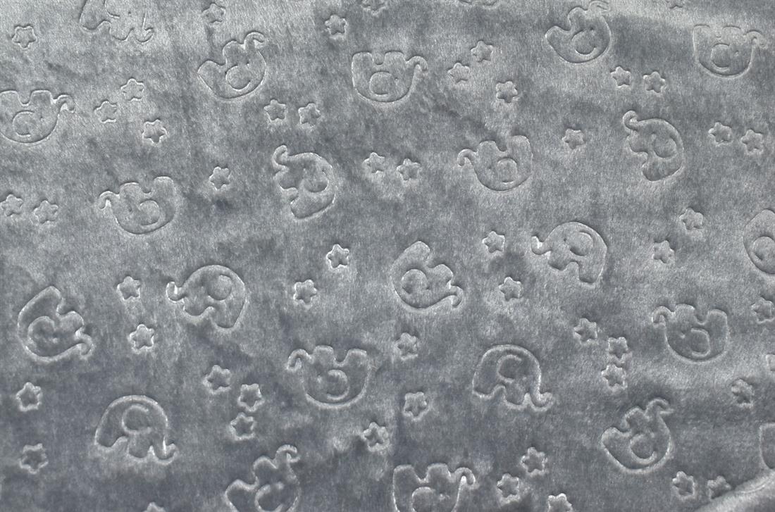 Grey Elephants Fleece Printed Fabric
